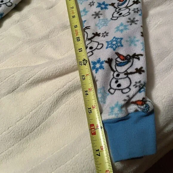 Disney Frozen Olaf SNOWMAN and SNOWFLAKE print hooded hoodie onesie one piece - Picture 15 of 16